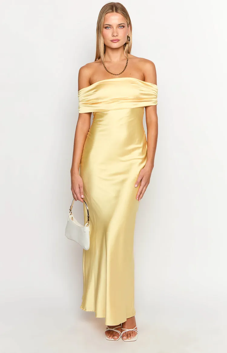 Seraphina Yellow Off The Shoulder Maxi Dress