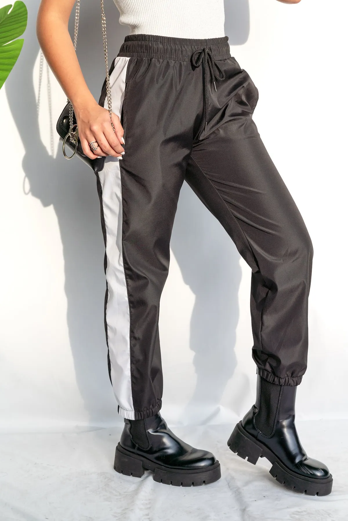 Solid Side Stripe Jogger Pants