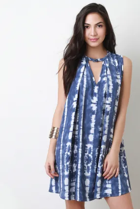 Tie Dye Sleeveless Shift Dress