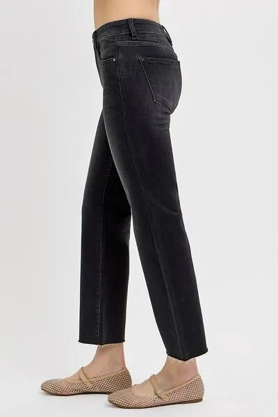 Tummy Control Mid Rise Black Jeans