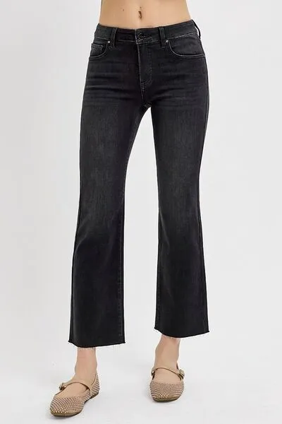 Tummy Control Mid Rise Black Jeans