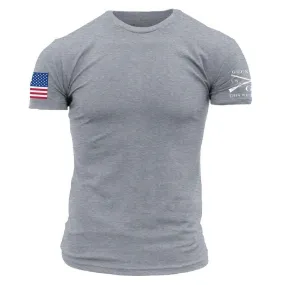 USA Flag Basic T-Shirt - Dark Heather Gray