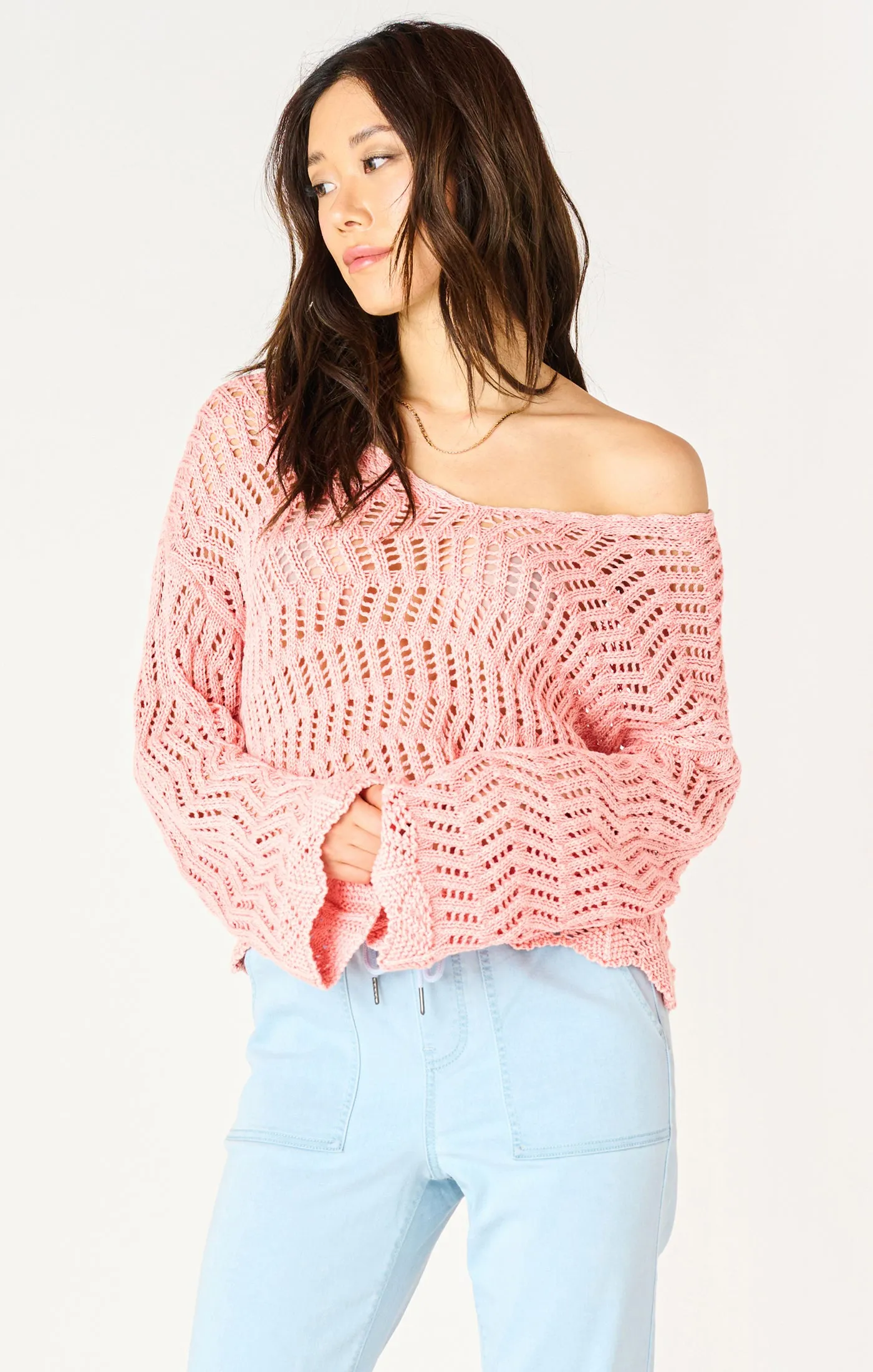 V-neck Crochet Sweater