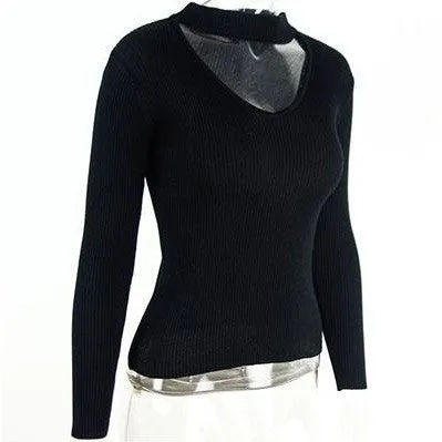 V-Neck Knitted Sweater Of Cotton