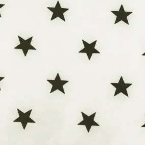 White-Faded Black Star Printed Baby French Terry Knit Fabric