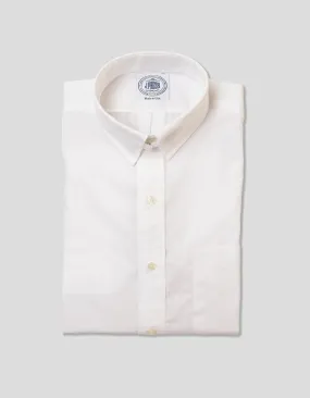 WHITE TAB COLLAR BROADCLOTH DRESS SHIRT