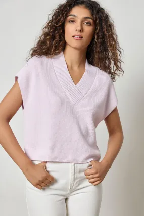 Wide Trim V-Neck Sweater-Freesia