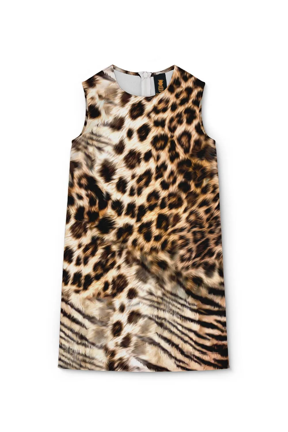 Wild Instinct Adele Brown Leopard Print Vacation Shift Dress - Girls