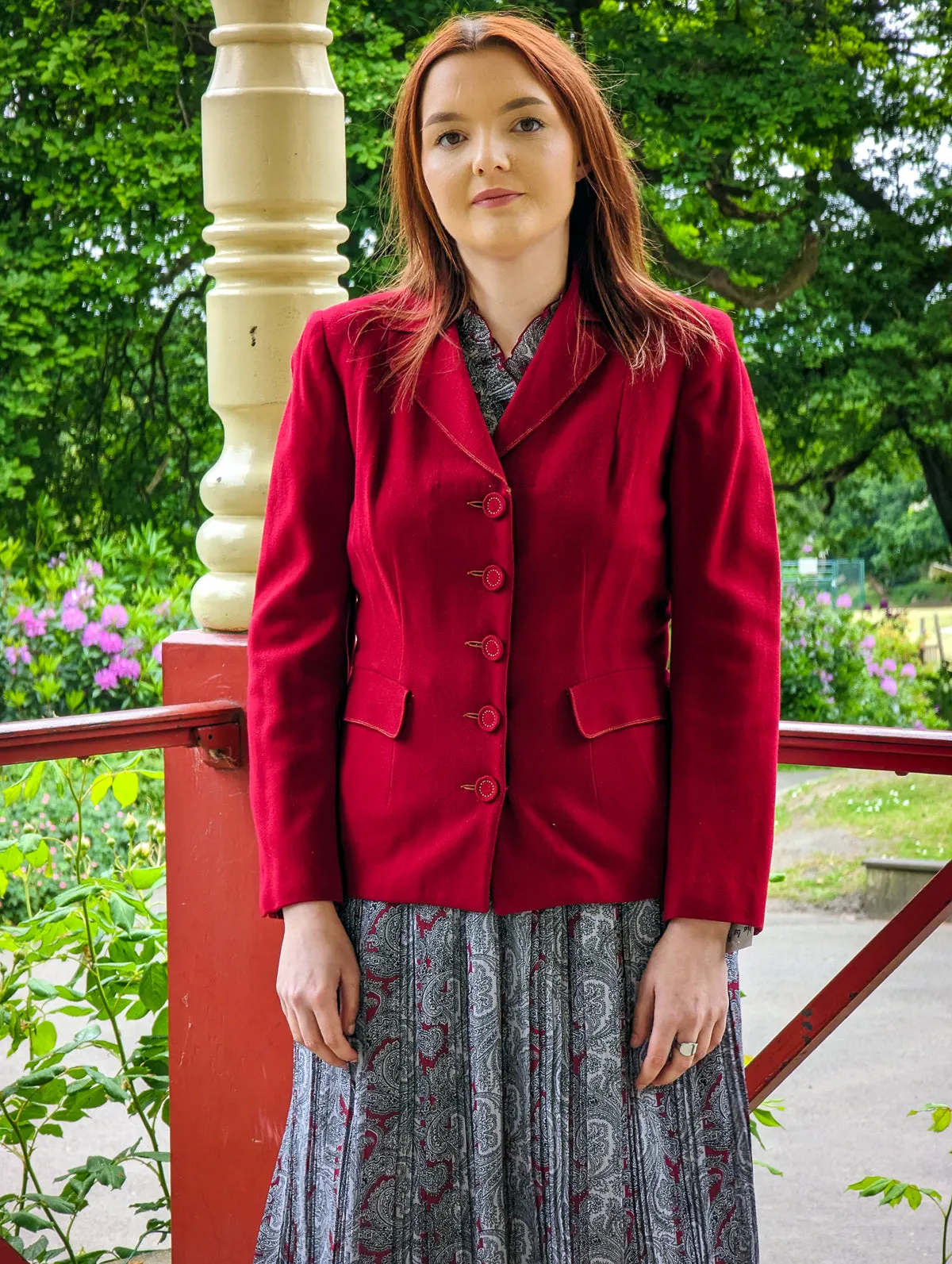 Wine Red 1940s Vintage Wool Jacket