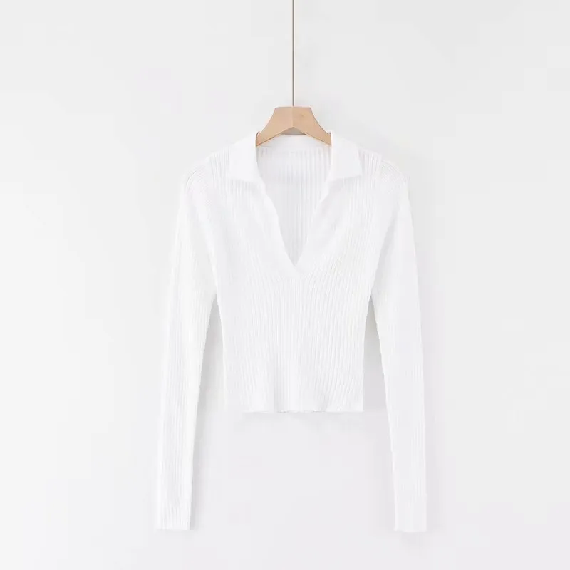 Women Long-Sleeve V-neck Sweaters