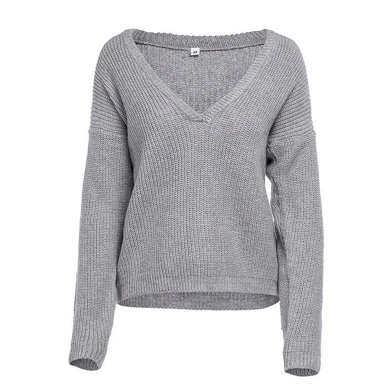 Women's Autumn/Winter Casual V-Neck Knitted Sweater