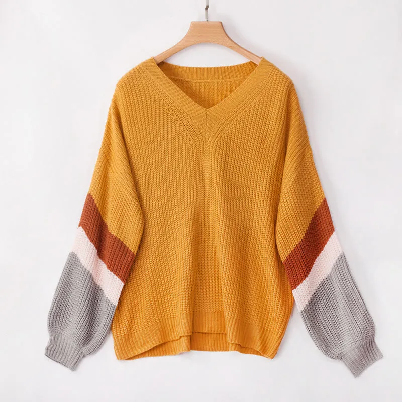 Women's Autumn/Winter V-Neck Loose Knitted Sweater