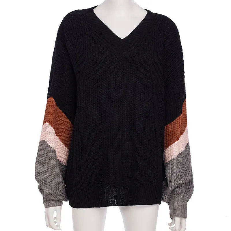 Women's Autumn/Winter V-Neck Loose Knitted Sweater