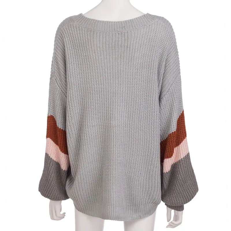 Women's Autumn/Winter V-Neck Loose Knitted Sweater