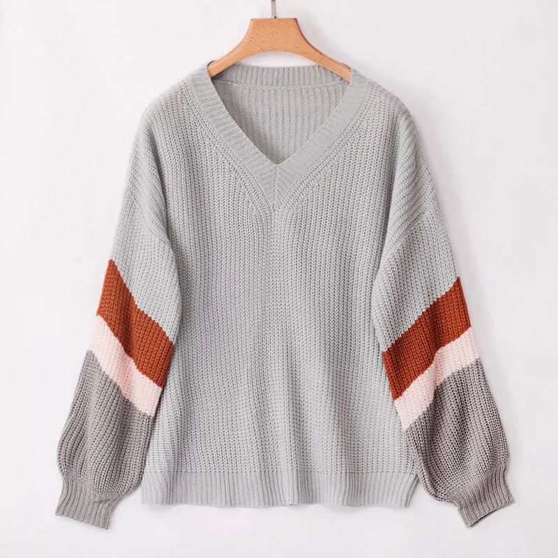 Women's Autumn/Winter V-Neck Loose Knitted Sweater