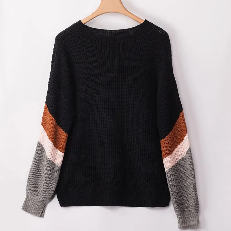 Women's Autumn/Winter V-Neck Loose Knitted Sweater