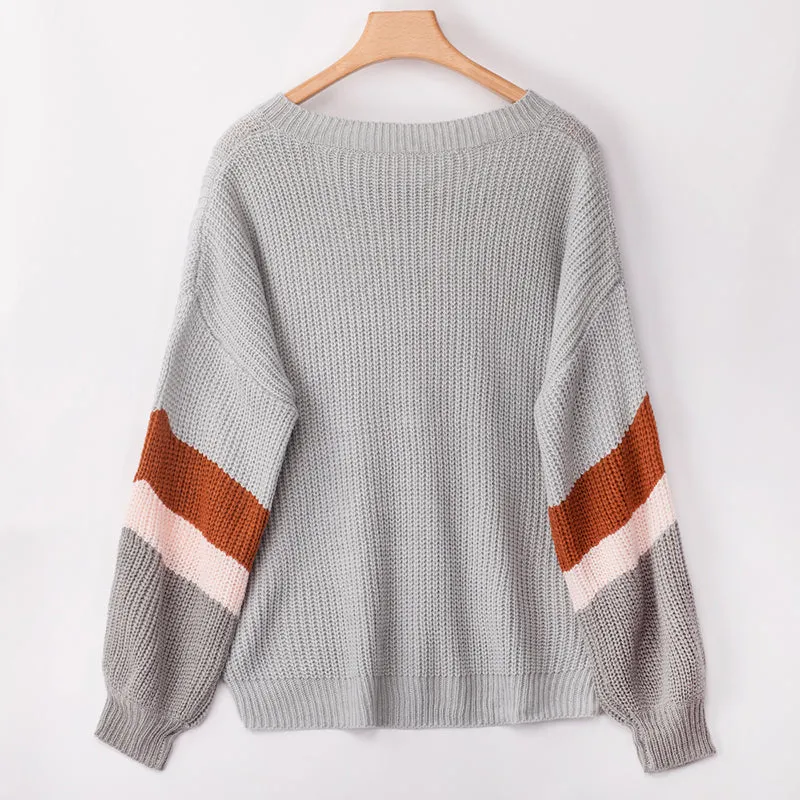 Women's Autumn/Winter V-Neck Loose Knitted Sweater