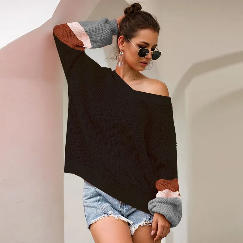 Women's Autumn/Winter V-Neck Loose Knitted Sweater