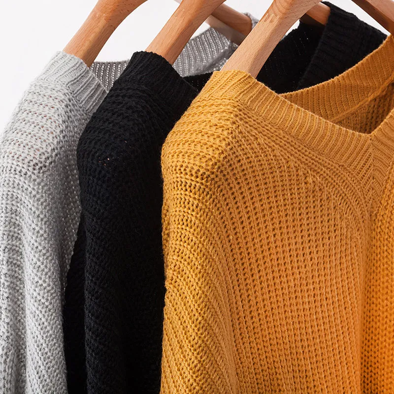 Women's Autumn/Winter V-Neck Loose Knitted Sweater