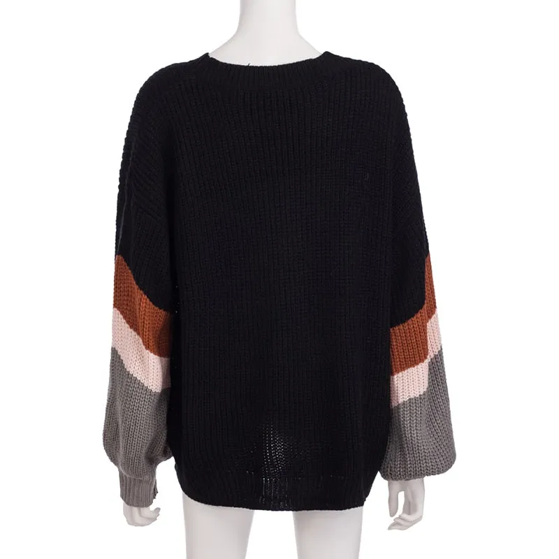 Women's Autumn/Winter V-Neck Loose Knitted Sweater