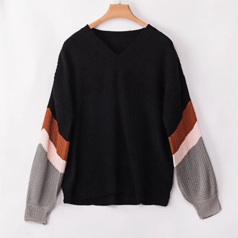 Women's Autumn/Winter V-Neck Loose Knitted Sweater